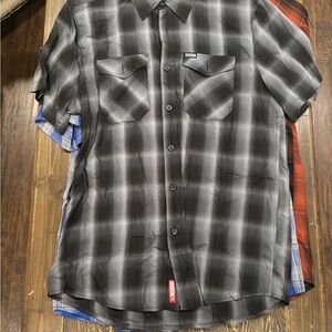 DIXXON Black and Gray Plaid Men's Shirt